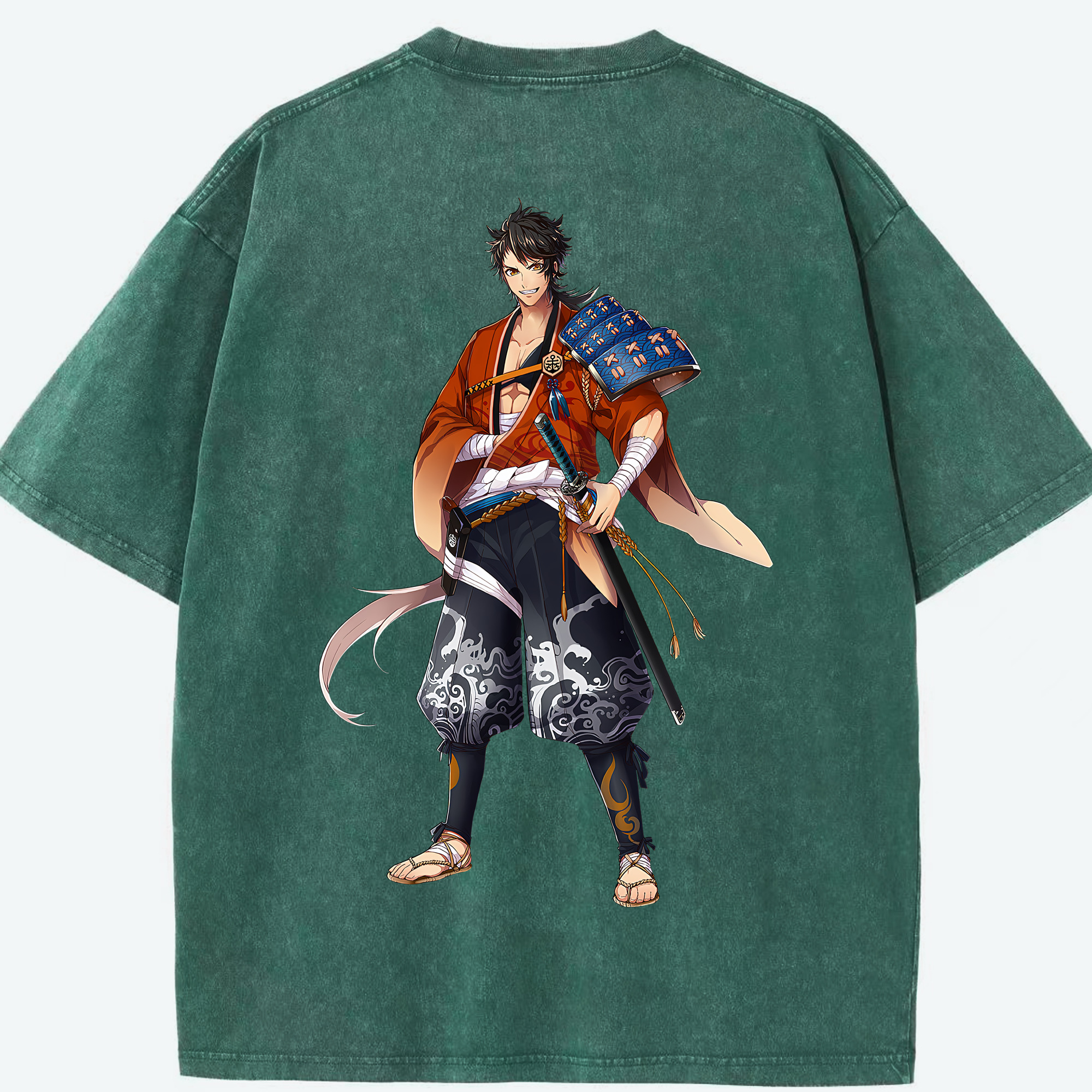 （画像用） 刀剣乱舞 Touken Ranbu 綿100% ヴィンテージ風 半袖Tシャツ（背面プリント）